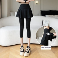 False-two-piece Skirted Leggings Pocket Three-point Shark Pants Yoga Pants