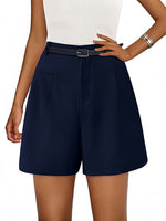Elastic High Waist Wide Leg Casual Shorts