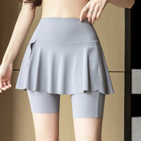 False-two-piece Skirted Leggings Pocket Three-point Shark Pants Yoga Pants