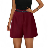 Elastic High Waist Wide Leg Casual Shorts
