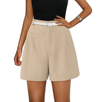 Elastic High Waist Wide Leg Casual Shorts