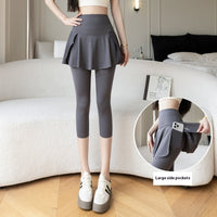 False-two-piece Skirted Leggings Pocket Three-point Shark Pants Yoga Pants