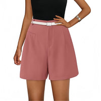 Elastic High Waist Wide Leg Casual Shorts