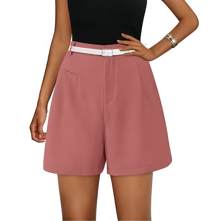 Elastic High Waist Wide Leg Casual Shorts